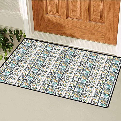 Gloria Johnson Kids Car Race Track Roadway Activity Front Door Mat
