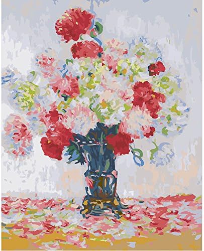 LICSE Paint by Number Kit (16 by 20-Inch), Decor Artwork Monet Peony Flowers Paintings
