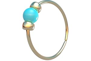 Tiny Cartilage Earring - Snug Gold Helix Piercing - 14K Gold Filled 8mm Ring 2mm Turquoise Gem - Thin Helix Piercings Hoops