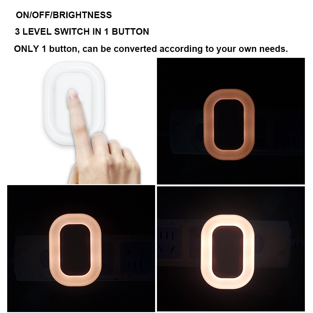 Night Light USB Charger POWERIVER LED Sensation 2A Glow Smart Wall Charger Station Dual USB Power Adapter Travel or Home for Apple Mobile Phone iPad Android PSP ETC (Square)