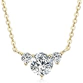 Moissanite Necklace for Women, 1.2 CT Lab Created Round Moissanite Pendant 925 Sterling Silver Necklaces Gift for Mother Mom Wife Girlfriend Moissanite Jewelry with GRA Certificate of Authenticity