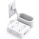 25 Ft Power Bars with Surge Protector, Extension Cord Indoor with 8 Outlets 4 USB Ports(2 USB C), Flat Plug Power Bar, 25 Ft 