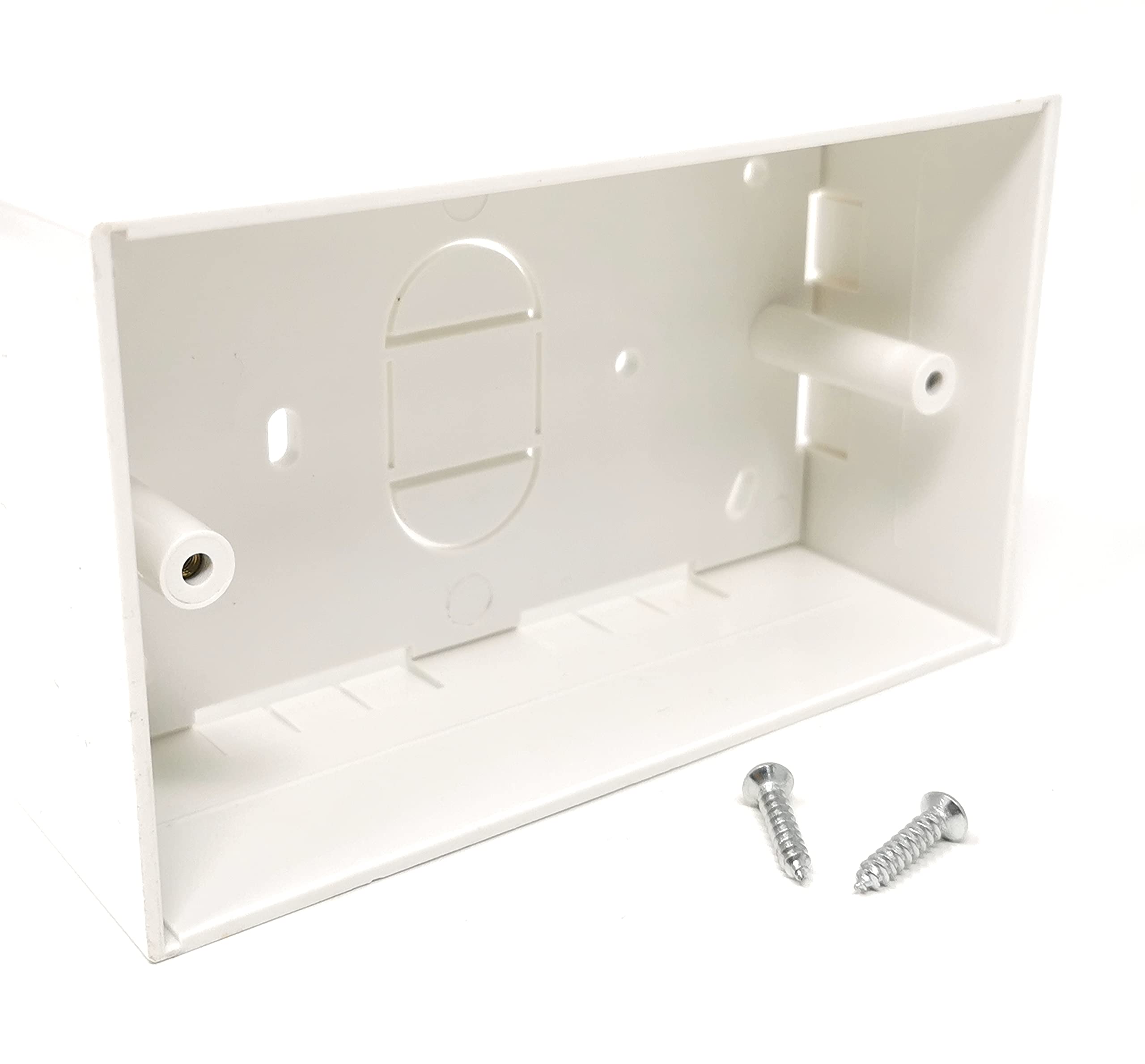MainCore Surface Dual Mounting Back Box for Electrical & Ethernet Faceplate CAT5e CAT6 CAT6A CAT7 CAT8 (Dual 146mm x 86mm x 45mm)