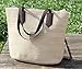 Myathle Summer Beach Handmade Tote Handbag Cotton Lining PU Leather for Ladies (Off-white)