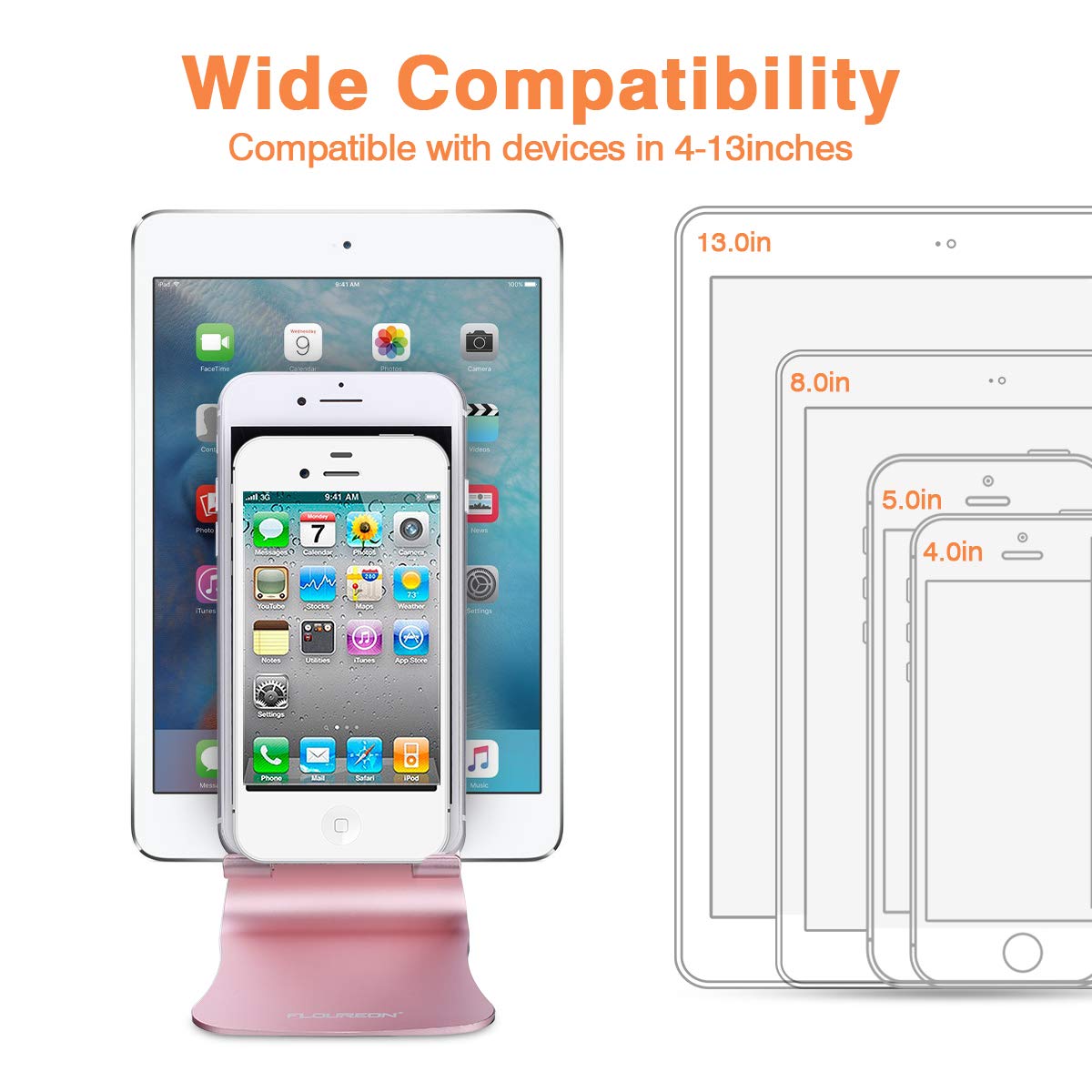 FLOUREON Handy Ständer Smartphone Halterung Handyhalter Tablet Stand für iPhone iPad Samsung Huawei Kindle und alle andere Tableten Handys Rosa Gold