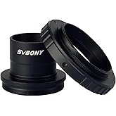 SVBONY Telescope Photo Adapter, T Adapter and T2 T Ring Adapter 1.25 inch Telescope Accessory Compatible for Nikon Camera and Telescope