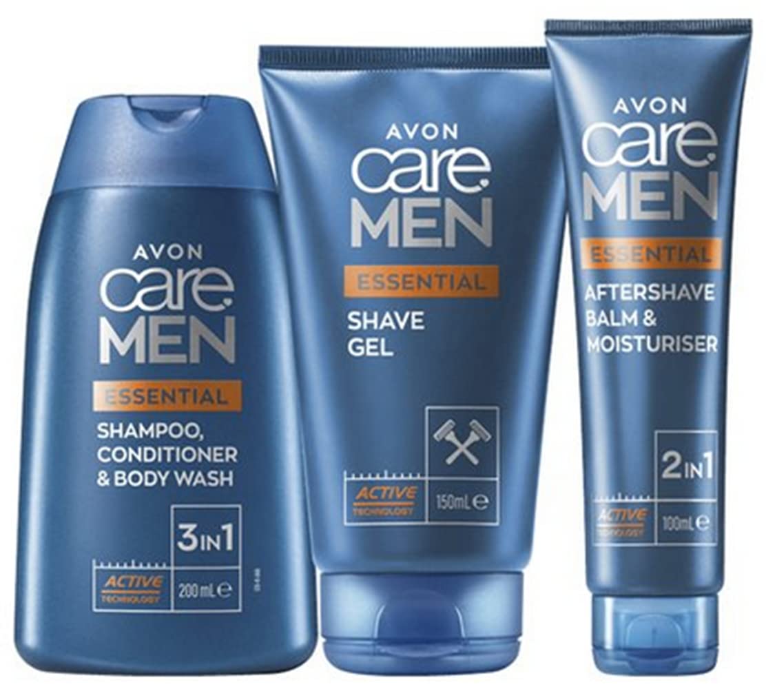 Avon Care Men's Essential Body Wash, Gel and Balm Set