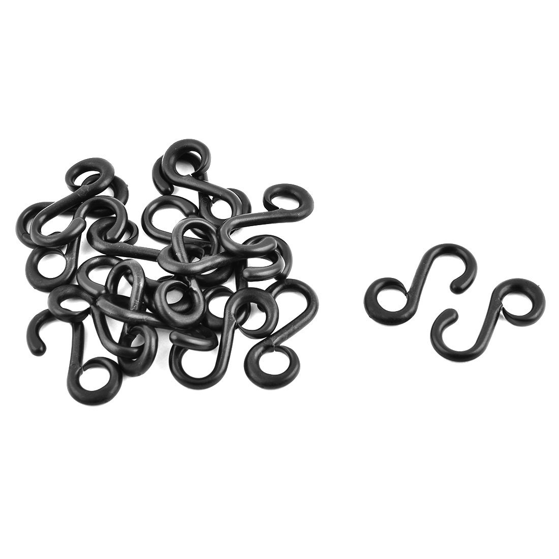 Sourcingmap Plastic Bag S Shape Strap Connective Swivel Snap Ring Hooks Buckle 20pcs Black