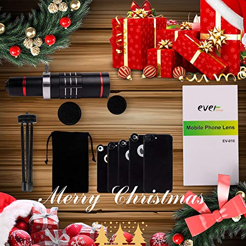 18X Telephoto Lens, Evershop Aluminum Telephoto Lens iPhone Lens Phone Camera Lens Kits with Tripod + Phone Cases for iPhone 8/7/ 7 Plus/ 6S/ 6S Plus/ 5S/SE/5 (Black) - Thumbnail 7