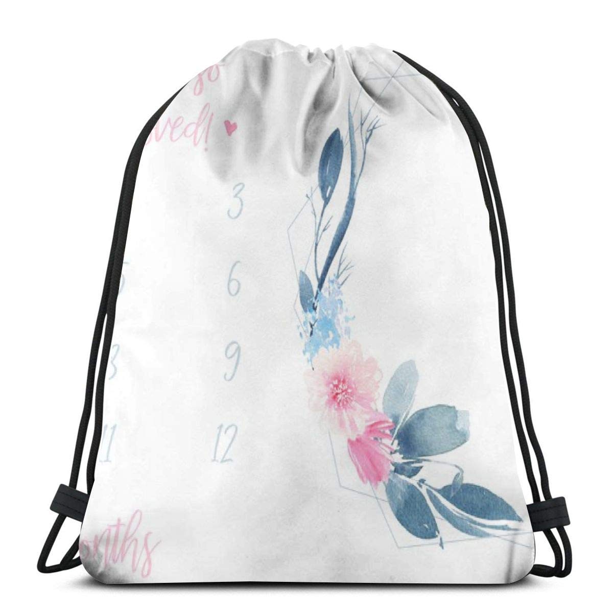 You Are So Very Loved. Pink and Indigo Florals Baby Milestone ...