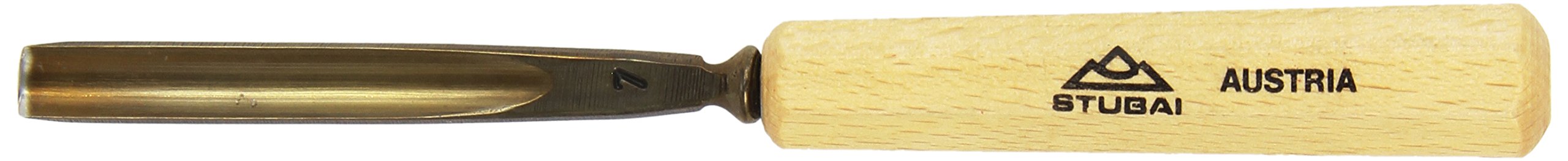 Stubai 520710 Wood Carving Chisel Type 7 with Wooden Handle, Gold/Beige, 10 mm