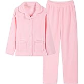 Schbbbta Girls Fuzzy Pajama Set, 2 Piece Soft Plush Fleece Pjs Loungewear, 3 Years - 15 Years