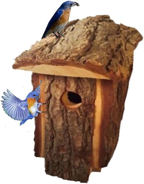 Amazon Com Bluebird House For Outdoor Backyard Rustic Natural