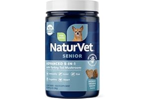 NaturVet Senior Advanced 5-in-1 Support Dog Supplement – Helps Support Immune System, Heart, Liver, Cognitive Function, Eye H
