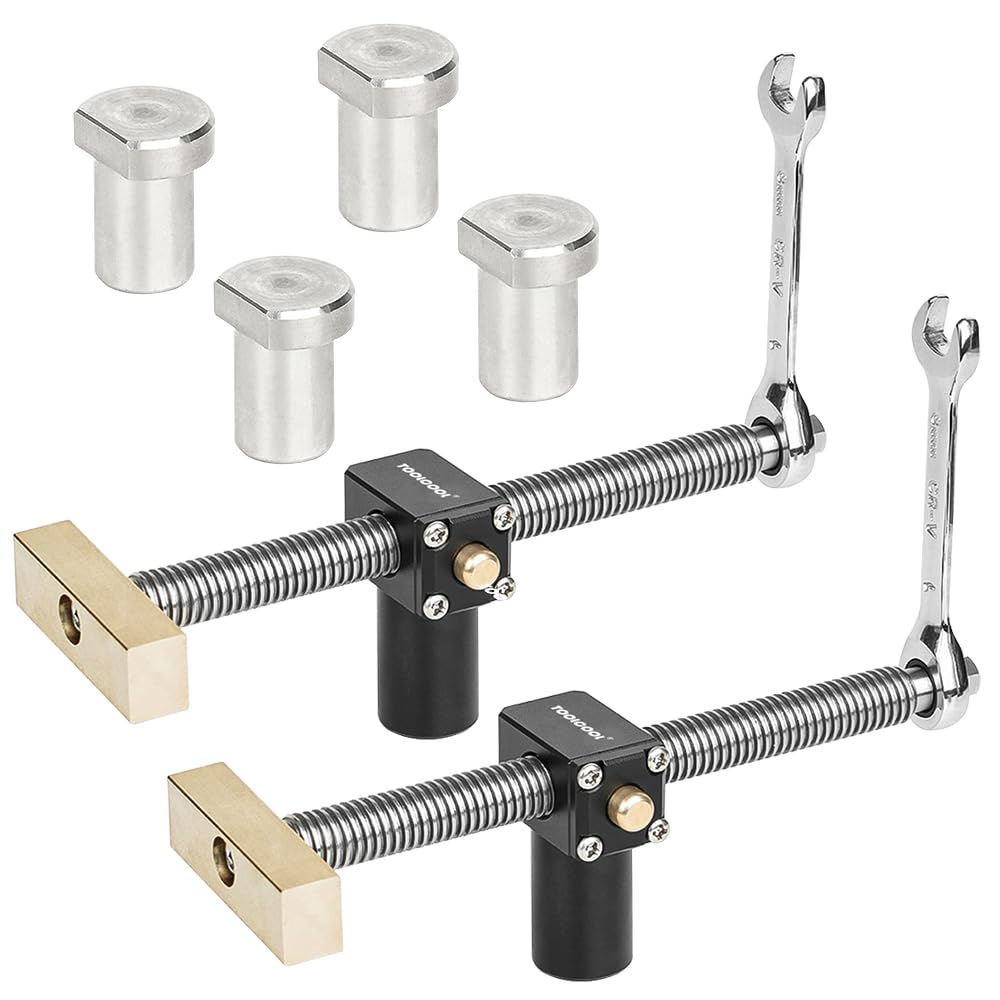 TOOLCOOL Bench Dog Clamp 20mm Dog Hole Clamps Woodworking MFT Table Workbench Accessories Quick Clamp and Release (2 Pack)