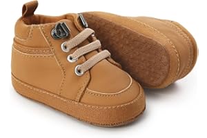 Meckior Infant Baby Boys Girls Walking Shoes Toddler Non Slip Rubber Sole Sneakers Soft Casual PU Leather Moccasins Prewalker