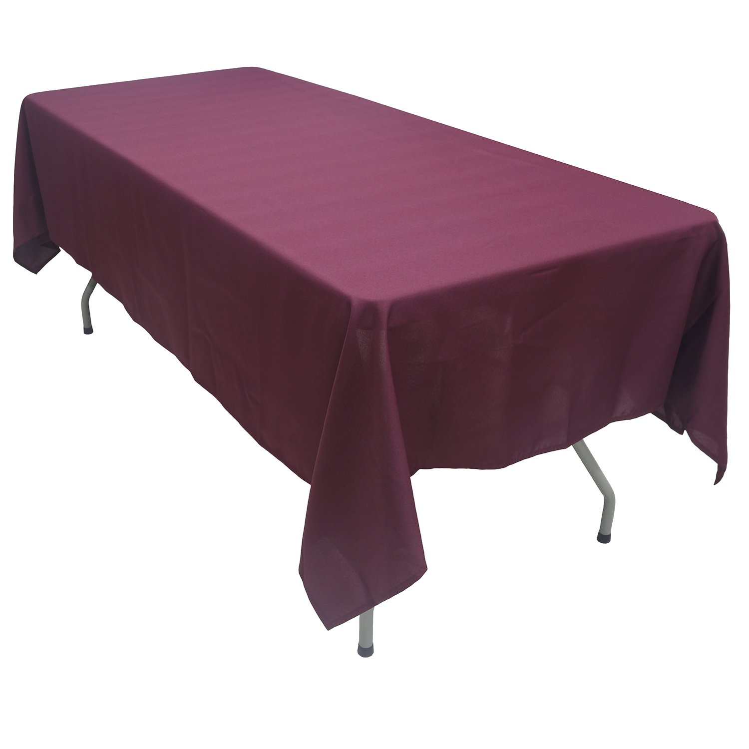 KaitatsuSen Oblong Rectangular Polyester Fabric Tablecloth, Burgundy, 150x200 cm