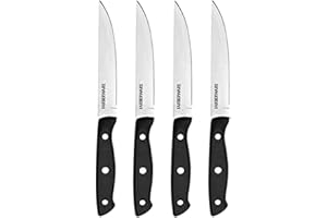 Farberware Triple-Riveted 4-Piece Steak Knife Set, High-Carbon Stainless Steel, Razor-Sharp Knives, Kitchen Knives, Set of 4,