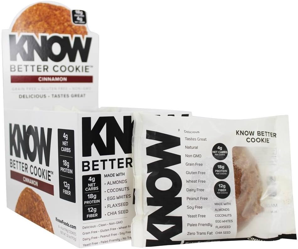 KNOW Better Cookies - Cinnamon 4 oz Cookies (Pack of 8)