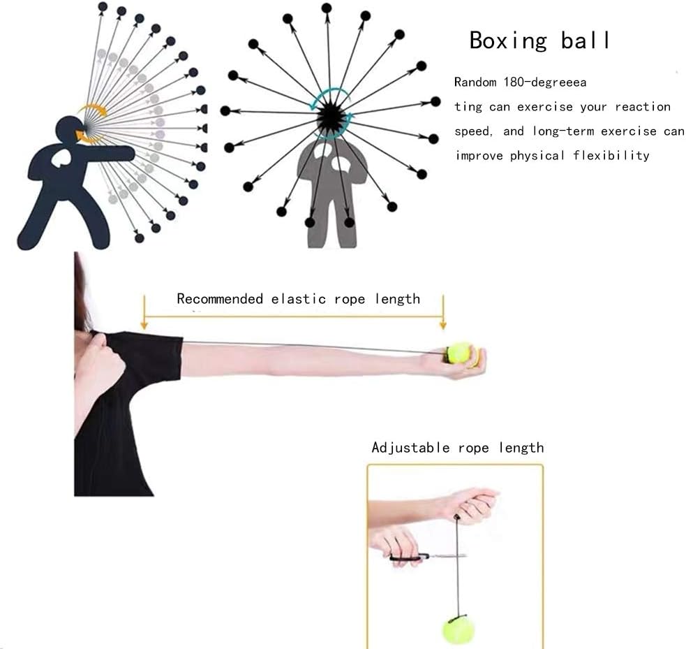 ZLSLZZ Boxing Reflex Ball, 2 Adjustable Headband, Great for Hand Eye Coordination, Reaction Speed, Punching Speed Training, Boxing Set Suitable for Kids and Adults : Sports & Outdoors