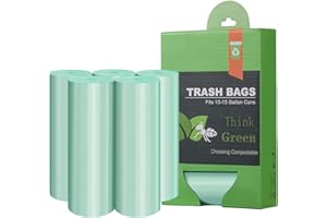 Compostable Trash Garbage bags,AYOTEE 13-15 Gallon Tall Kitchen Trash Bags,Heavy Duty Unscented 1.18Mils 55 Liter,60 Count,Strong Thicken Rubbish Waste Can Liners for Kitchen Garden Home