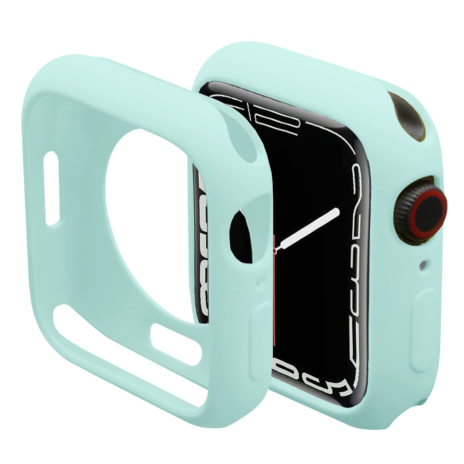 Miimall Bumper Case Compatible with Apple Watch Series 9/Series 8/Series 7 45mm, Soft TPU Ultra-thin Shell All-Around Protective Cover for Apple Watch Series 9 8 7 45mm-Light blue