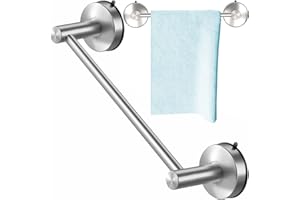 DGYB Suction Cup Towel Bar for Bathroom 17 Inch Brushed Nickel Towel Holder Stainless Steel Premium Kitchen Towel Rack Wall Mounted