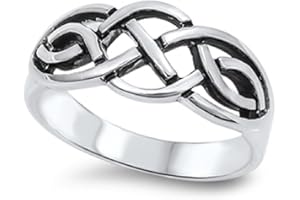 CloseoutWarehouse 925 Sterling Silver Trinity Style Wiccan Weave Ring