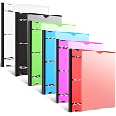 INFUN 1.5 Inch Telescoping 3 Ring Binder - 6PCS, Flexible Round Binder with Customizable Front Cover and Clear Catalog Pocket, 1.5Inch Rings, Perfect for School, Office &amp; Home