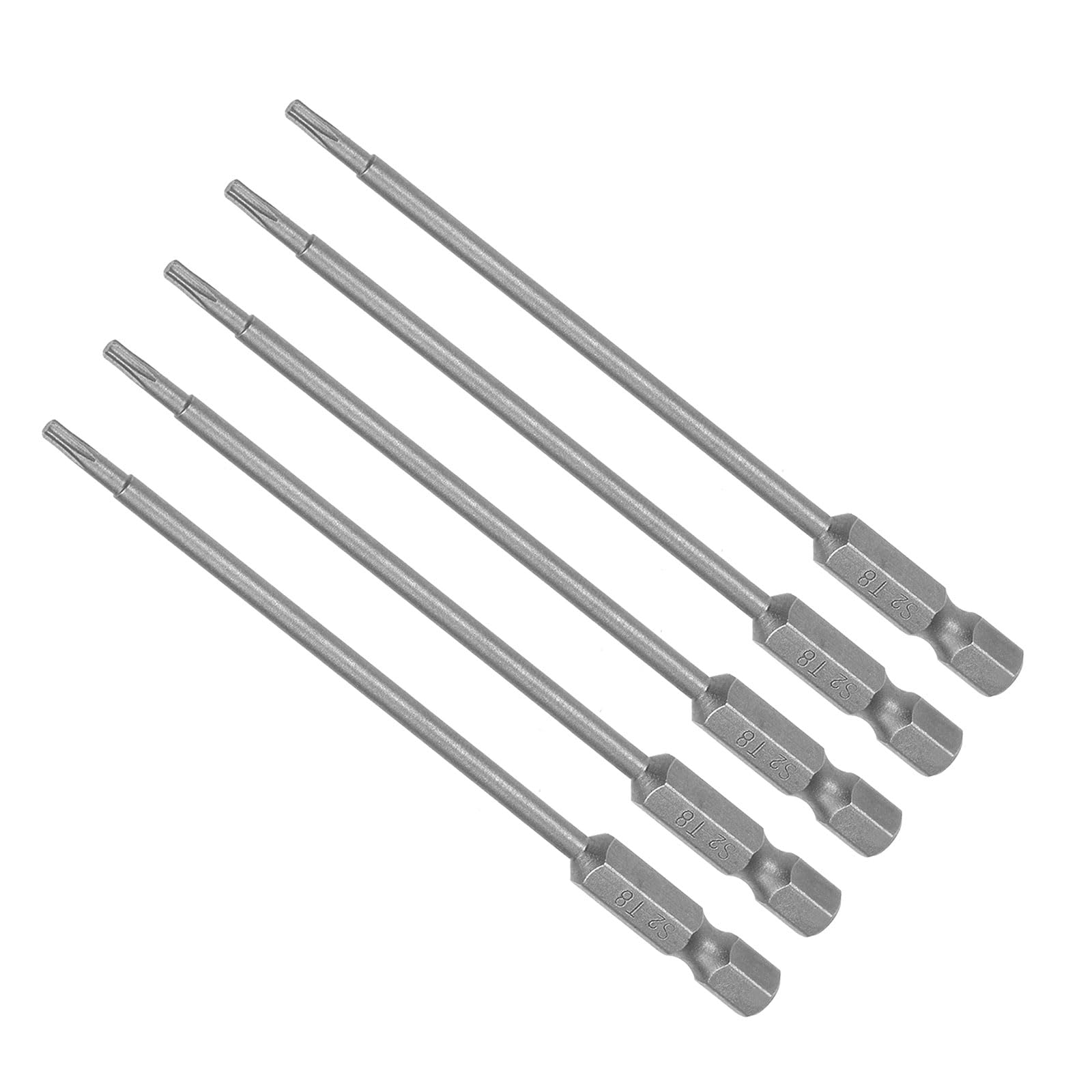 CoCud T8 Torx Head Screwdriver Bit, 4" Long 1/4 Inch Hex Shank, S2 Steel Magnetic Drill Bit Screw Driver - (Applications: for Repair Work), 5-Pieces