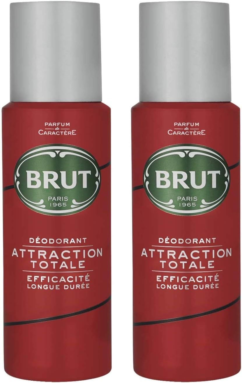 Brut Attraction Totale Mens Gents Deodorant Spray 200 ml 2 Pack Amazon