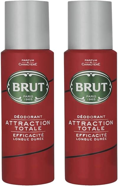 Brut Attraction Totale Mens Deodorant Spray 200 ml 2 Pack
