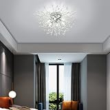 Rayofly Modern Crystal Ceiling Light Fireworks 6 G9 LED Chrome view 10