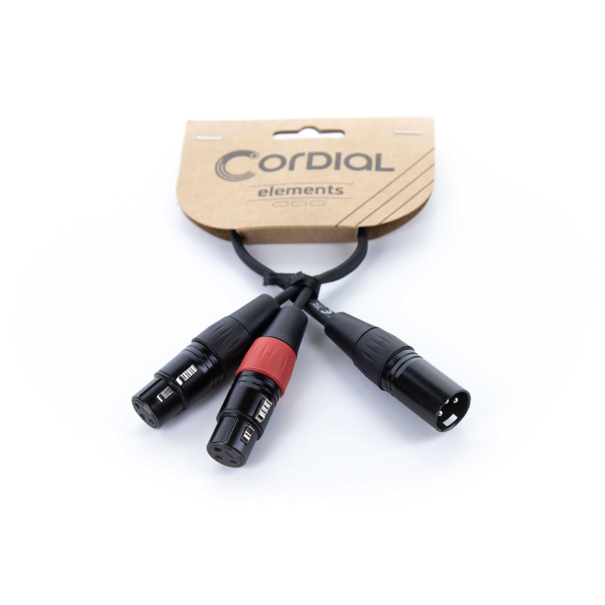 Cordial Y Cable with Strap XLR Male / 2 XLR Female 30 cm