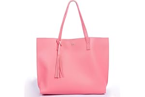 Nodykka Women Tote Bags Top Handle Satchel Handbags PU Faux Leather Tote Bag with Tassel Shoulder Purse