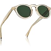 CARFIA Retro Mens Sunglasses Women Polarized UV400 Protection, Small Round Acetate Italian Luxury Style Driving Shades