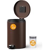 Dog Poop Trash Can Outside, 6 Gallon Outdoor Dog Waste Trash Can with Lid | Large Stainless Steel Pet Waste Garbage Can with Charcoal Odor Filter,Waterproof,90&deg;Open Lid,Removable Inner Bucket Trash Bin