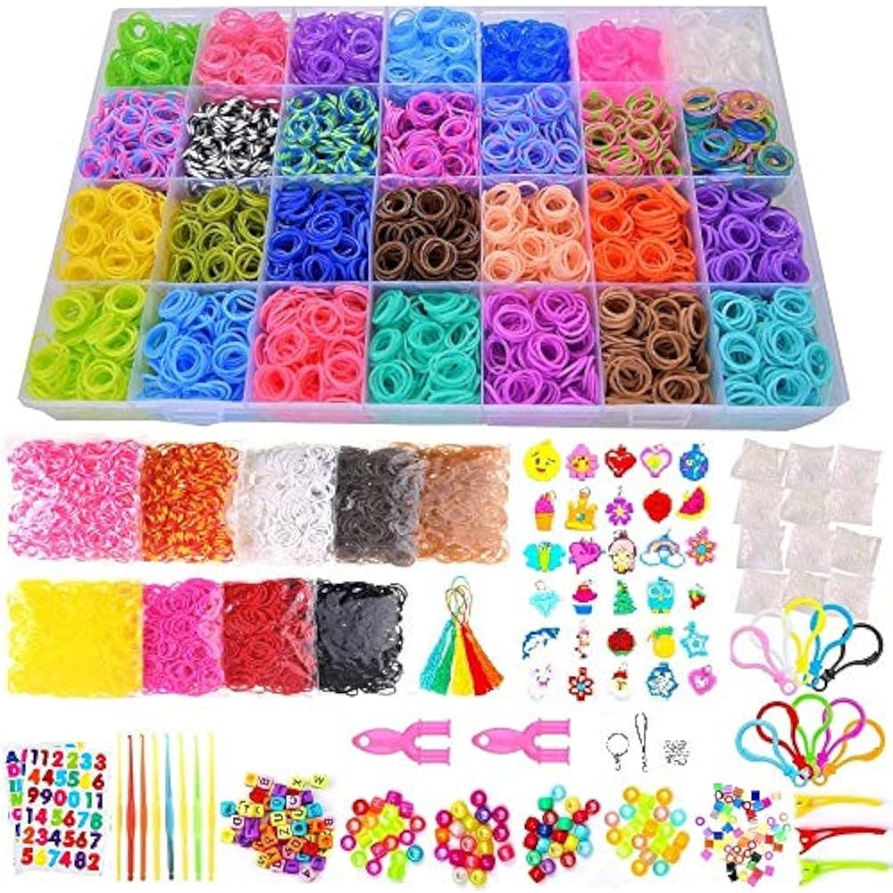 19000+ Rainbow Rubber Bands Refill Kit, 37 Colors Loom Bands, 1000 S