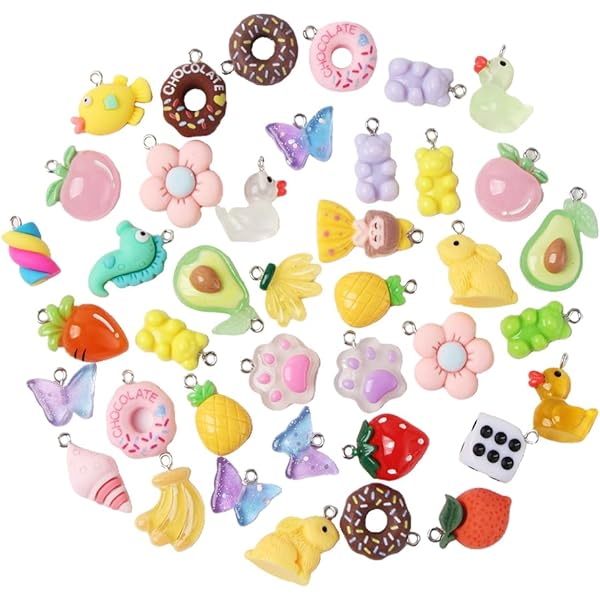 Zerodeko 30 Pièces Charms Macaron Résine Plat Couleurs Accessoires