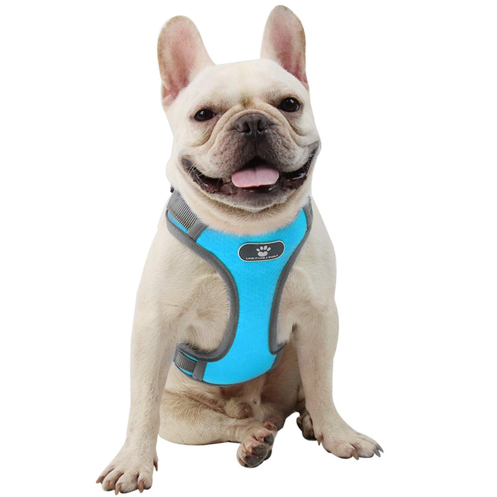 MeiAOBest Dog Harness,Dog Adjustable No-pull Escape proof Harness Breathable Oxford Reflective Pet Vest Harness for Medium Dogs Large Dogs (XL, Sky Blue)