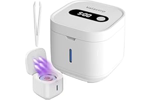 VALACORP Ultrasonic UV Retainer Cleaner for Denture Aligner Mouth Guard Toothbrush Head, 42KHz 300ML Professional Ultrasonic Jewelry Cleaner Machine for All Dental Appliances (White)