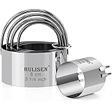 HULISEN Biscuit Cutter Set (5 Pieces/Set), Round Cookies Cutter with Handle, Professional Baking Dough Tools, Gift Package