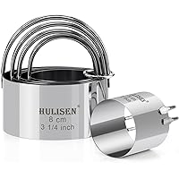 HULISEN Biscuit Cutter Set (5 Pieces/Set), Round Cookies Cutter with Handle, Professional Baking Dough Tools, Gift Package