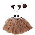 Kirei Sui Funny Bear Ears Costume Set with Headband & Tutu Halloween Dress Up for Kids
