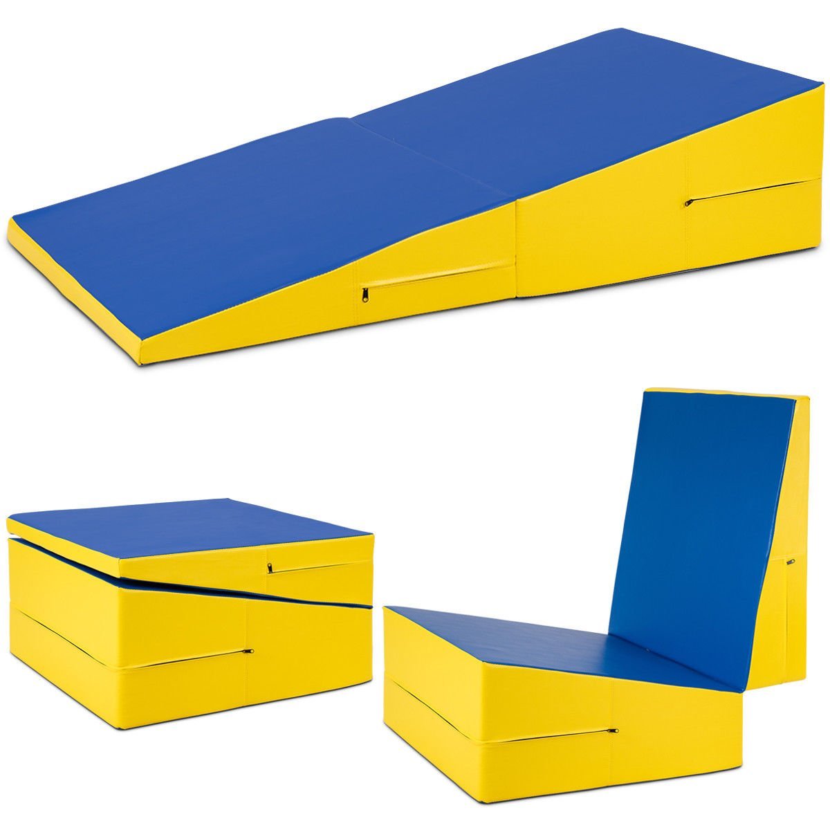 Giantex Incline Gymnastics Mat, Folding and NonFolding Gymnastics Cheese Wedge Mat, Multiple