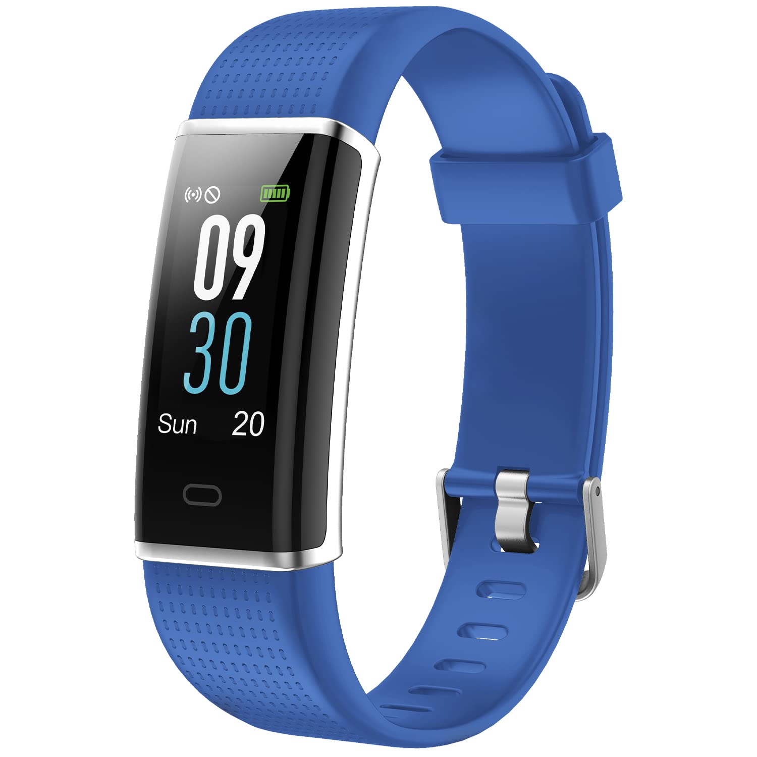 Aquarius IP68 Waterproof Bluetooth Fitness Tracker with Heart Rate Monitor and Step Counter - Blue