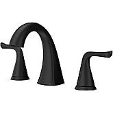 Pfister Willa Bathroom Sink Faucet, 8-Inch Widespread, 2-Handle, 3-Hole, NSF Certified, Spot Defense Matte Black Finish, LF049MALSDB