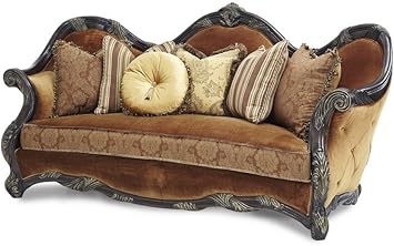 Amazon Com Michael Amini Essex Manor Wood Trim Sofa Deep English