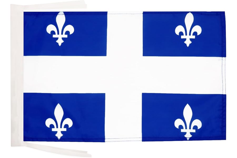 AZ FLAG Quebec Flag 12x18 in 100D Polyester Cords | Indoor and outdoor use Canadian region of Quebec 45x30 cm decorative flag double stitched seams and reinforced edges