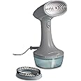 Hamilton Beach Handheld Garment Steamer for Clothes, Fabric and Drapes,1200 Watts, 400ml Water Tank, 20 Minutes of Continuous Steam, Vacation Essentials, Gray & Blue (11557)